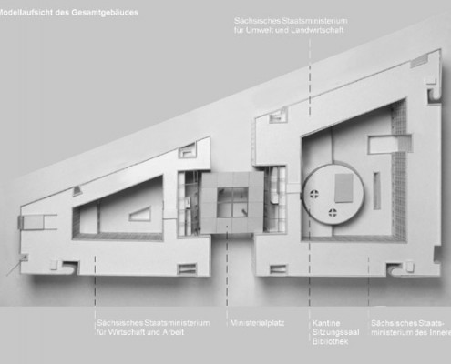 Ministerialgebäude am Carolaplatz Dresden - Modell