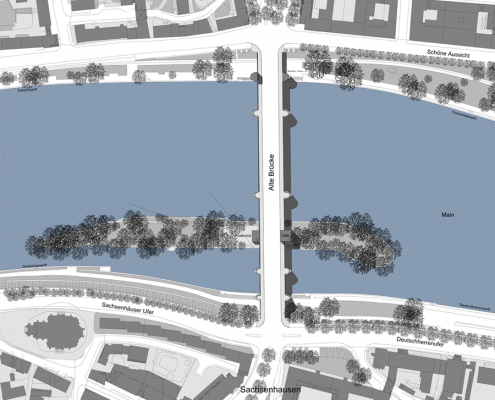 Alte Brücke Frankfurt am Main - Lageplan